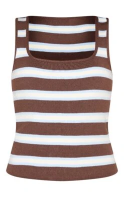 Prettylittlething Brown Stripe Knit Scoop Neck Tank Top -Pretty Little Thing Shop 9fc1a53a3a18db0b19db630bf1524873381fee9f CNN2715 5 brown stripe knit scoop neck tank top