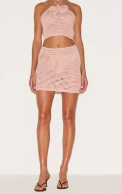 Prettylittlething Dusty Pink Flower Applique Crochet Mini Skirt -Pretty Little Thing Shop 9fd149d819ab780f92118b6a471c826a04812242 CNL8175 2 dusty pink flower applique crochet mini skirt