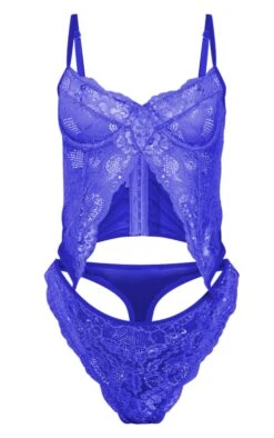 Prettylittlething Cobalt Split Front Detail Lace Corset Lingerie Set -Pretty Little Thing Shop a06572a2646731c01e854da8206a3e00b565fd21 cng2018 5