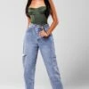 Prettylittlething Mid Wash Thigh Split Baggy Boyfriend Jeans -Pretty Little Thing Shop a08b8a98c93705b0e00299e51386365102a4131e CMG0887 1
