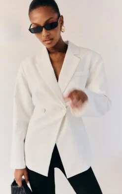 Prettylittlething White Linen Look Tailored Cinched Waist Blazer -Pretty Little Thing Shop a0f018024e64113672d8660d4b9eb9b16ded3de9 CNM1459 5 white linen tailored cinched waist blazer