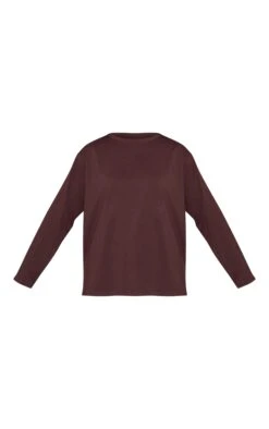 Prettylittlething Dark Chocolate Cotton Basic Oversized Long Sleeve T-shirt -Pretty Little Thing Shop a0f8f95738eb12fbeac763a5557d9028d32bda3a CNO6331 5 dark chocolate cotton basic oversized long sleeve t shirt