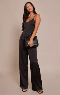 Prettylittlething Black Satin Scoop Neck Straight Leg Jumpsuit 7 Prettylittlething Black Satin Scoop Neck Straight Leg Jumpsuit -Pretty Little Thing Shop a11da6b9e5527eda3863ccbab7feb6bb26e6278b CNO3092 3 black satin scoop neck straight leg jumpsuit