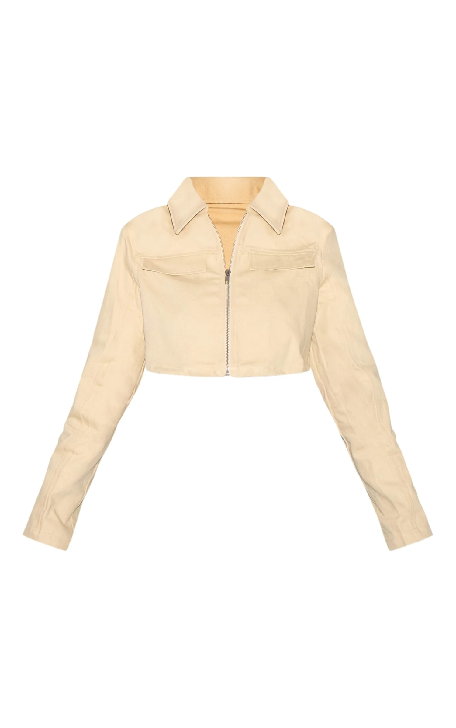 Prettylittlething Sand Grain Detail Pocket Cropped Jacket 5 Prettylittlething Sand Grain Detail Pocket Cropped Jacket - Image 5