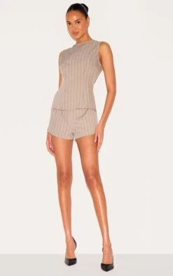 Prettylittlething Brown Pinstripe Linen Asymmetric Button Down Romper 7 Prettylittlething Brown Pinstripe Linen Asymmetric Button Down Romper -Pretty Little Thing Shop a16bca96b90d9ca35767b190c79dd2aea432d345 CNL9231 3 brown pinstripe linen asymmetric button down playsuit