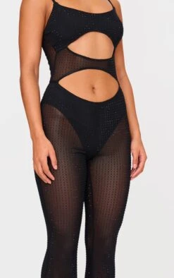 Prettylittlething Black Diamante Hot Fix Mesh Cut Out Strappy Jumpsuit -Pretty Little Thing Shop a18c45a2bc7e68429e93bd769aff43d91d71c90a cng6163 4
