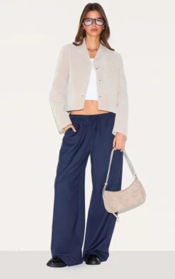 Prettylittlething Stone Faux Suede Cropped Blazer -Pretty Little Thing Shop a1b516617f5ab007963ec73f1209e3c4c1ae7c95 CNL5177 3 stone faux suede cropped blazer