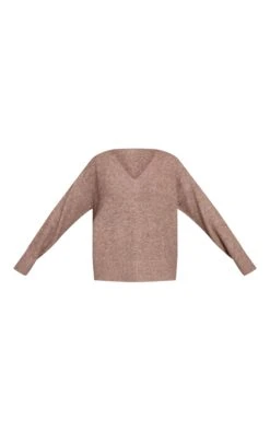 Prettylittlething Taupe V Neck Knitted Sweater -Pretty Little Thing Shop a1b837ebf9e1efae073feae3fdcfb835d53f1d84 CNN6376 5 taupe v neck knitted jumper