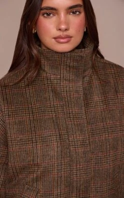 Prettylittlething Brown Checked Funnel Neck Bomber Jacket 8 Prettylittlething Brown Checked Funnel Neck Bomber Jacket -Pretty Little Thing Shop a1df20664e7c4eb9be76f49eb3b2066338d8e345 CNN8547 4 brown checked funnel neck bomber jacket