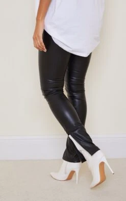 Black Faux Leather Split Hem Straight Leg Pants 7 Black Faux Leather Split Hem Straight Leg Pants -Pretty Little Thing Shop a1ee1407e19558c4ccf3d252a28d0f6a081211d1 cmo6584 3