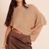 Prettylittlething Beige Fine Knit Poncho Style Top