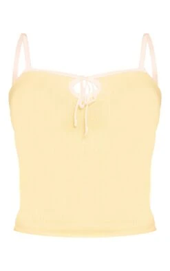 Prettylittlething Lemon Contrast Tie Cami Top -Pretty Little Thing Shop a2191ddc65a0b58e00a08b0e7e4ba5c520f1e721 CNN6477 5 lemon contrast tie cami top