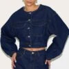 Prettylittlething Indigo Round Neck Crop Denim Jacket -Pretty Little Thing Shop a2d5ca738f08f2106e9b3ee1f8840545350b6470 CNL7798 1 indigo round neck crop denim jacket