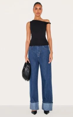 Prettylittlething Black Soft Cotton Twist Detail Long Vest Top -Pretty Little Thing Shop a31b88928165ce2a6e724e7e312562c7b9000a87 CNM3760 3 black soft cotton twist detail long vest top