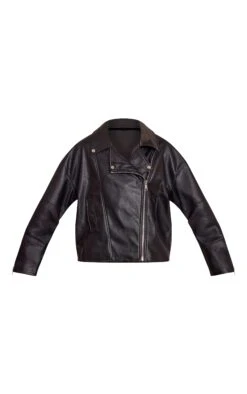 Prettylittlething Black Faux Leather Oversized Biker Jacket -Pretty Little Thing Shop a34fdb0364faf502f9e492edb456c661f1a4bcf9 CNN9050 5 black faux leather oversized biker jacket