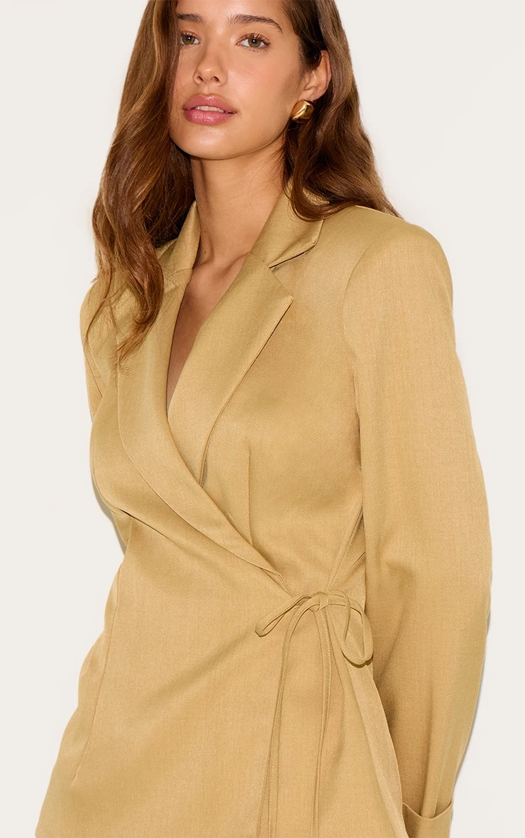 Prettylittlething Sand Tie Side Blazer 4 Prettylittlething Sand Tie Side Blazer - Image 4