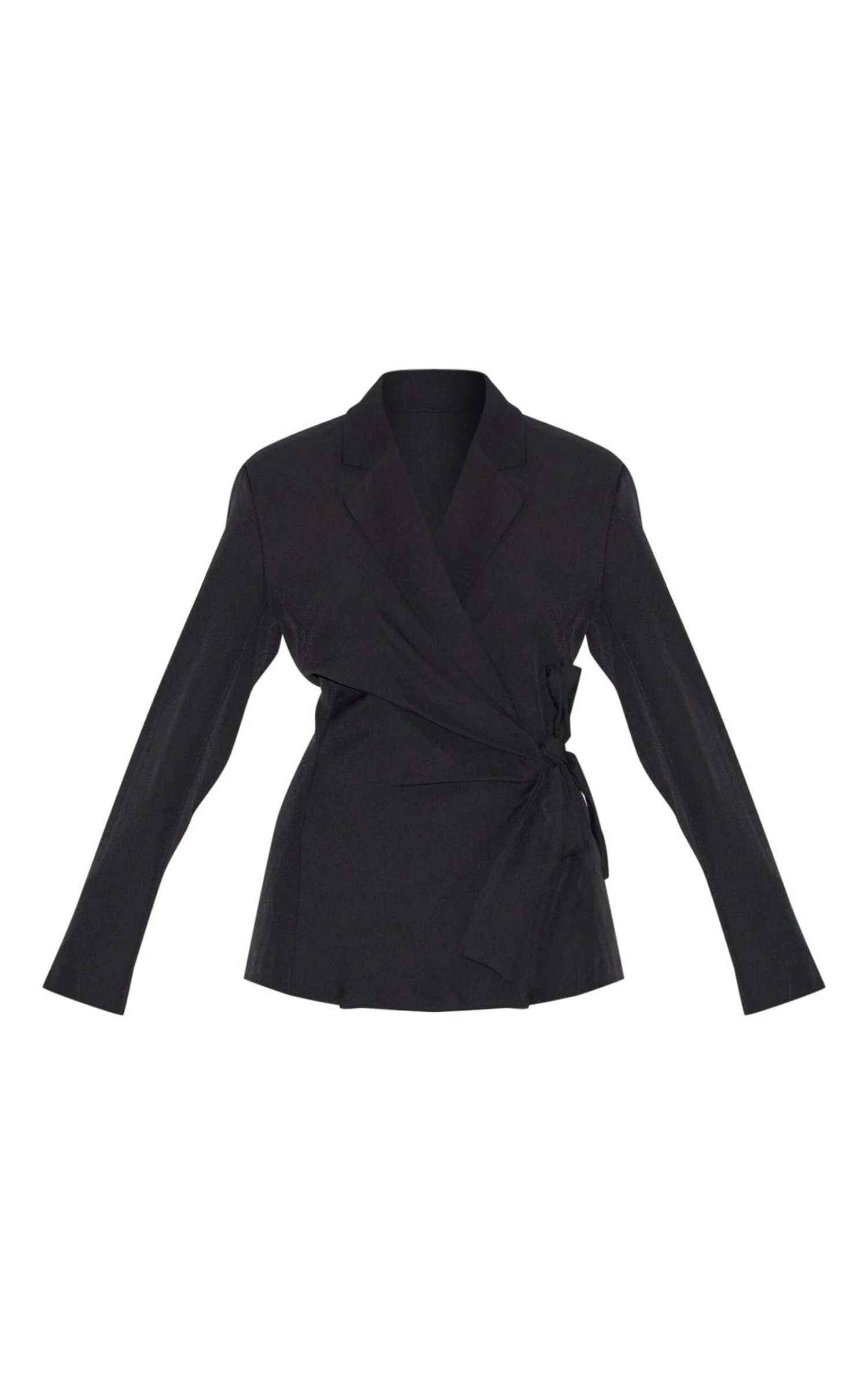 Prettylittlething Black Tie Front Structured Blazer 5 Prettylittlething Black Tie Front Structured Blazer - Image 5