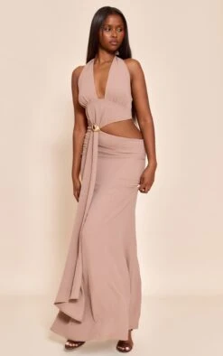 Prettylittlething Taupe Textured Plunge Trim Maxi Dress -Pretty Little Thing Shop a3fc297b3957b895821c417571340ccd5cf5e46c CNN5460 3 taupe textured plunge trim maxi dress