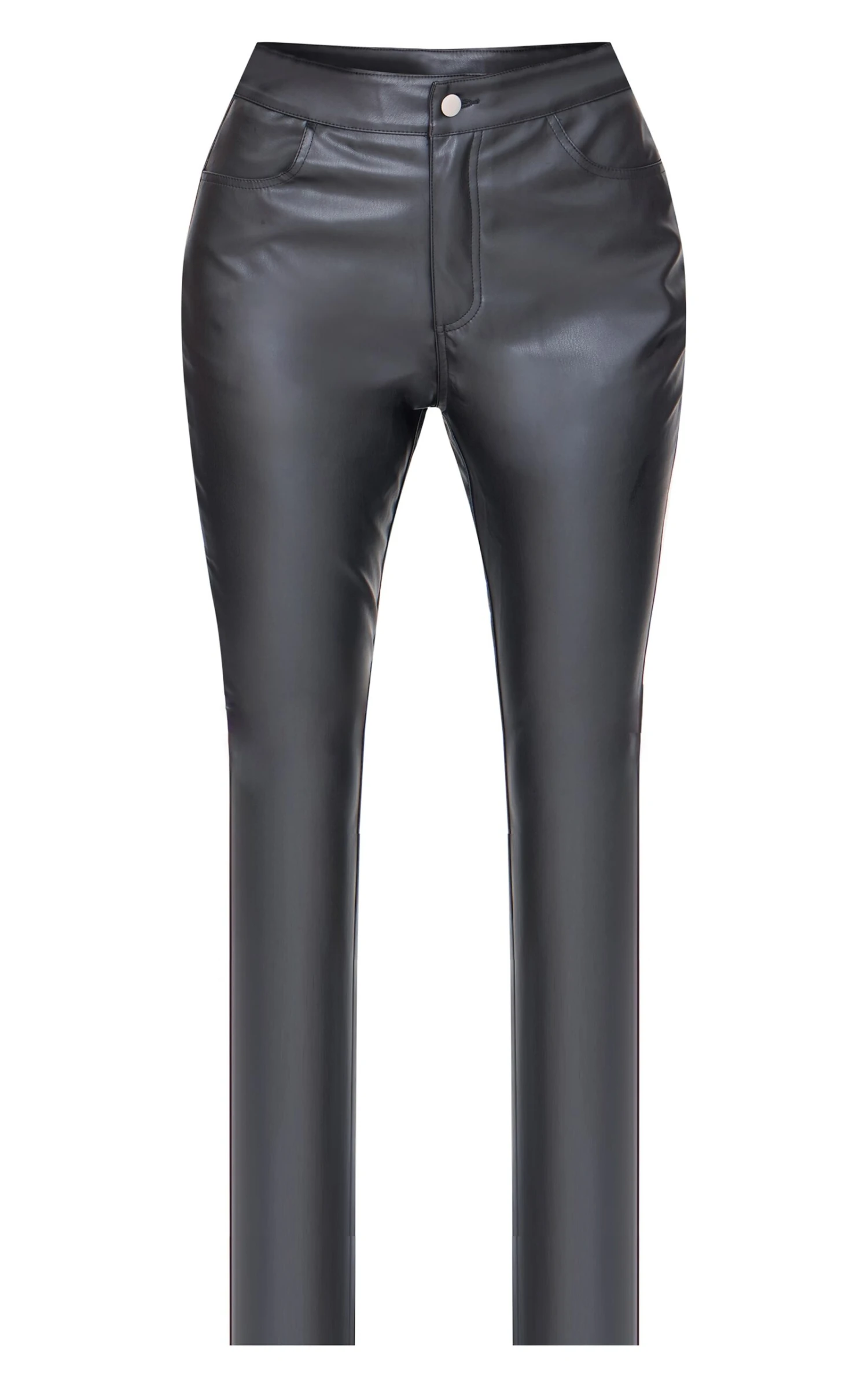 Prettylittlething Black Button Up Faux Leather Skinny Pants 5 Prettylittlething Black Button Up Faux Leather Skinny Pants - Image 5