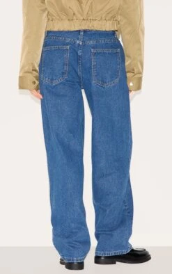 Prettylittlething Dark Blue Mid Rise Straight Leg Jeans -Pretty Little Thing Shop a456df9c96a325280072d9b7c5f5f0b420a84565 CNM0601 3 dark blue mid rise straight leg jeans