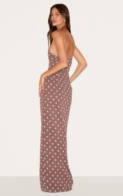 Prettylittlething Chocolate Chiffon Polka Dot Printed Plunge Neck Maxi Dress -Pretty Little Thing Shop a45d57ba054adb2562264c68e301a55442f9a9ce CNM9966 2 chocolate chiffon polka dot printed plunge neck maxi dress