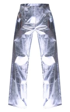 Silver Metallic Faux Leather Straight Leg Tailored Pants -Pretty Little Thing Shop a4bff26d831a5cc1e9443ede561173f973d649b3 cng4417 5