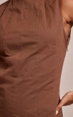 Chocolate Woven Boat Neck Sleeveless Bodycon Dress -Pretty Little Thing Shop a4dcb797820ba0484dbd628e13e94511d1d40b37 CNO1452 4 chocolate woven boat neck sleeveless bodycon dress