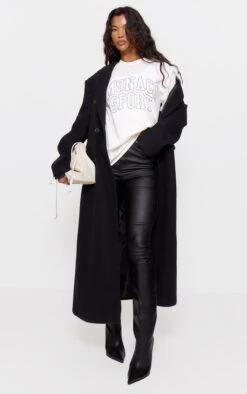 Prettylittlething Black Hourglass Coated Skinny Jeans