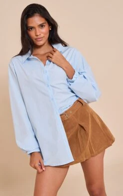 Prettylittlething Camel Faux Suede Pleated Mini Skirt