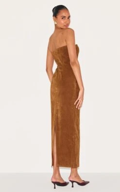 Prettylittlething Chestnut Faux Suede Bandeau Maxi Dress -Pretty Little Thing Shop a529745aebce58ec479658b8c2a2f01112b3ee1e CNM2137 2 chestnut faux suede bandeau maxi dress