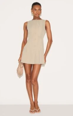 Prettylittlething Clay Button Down Pleated Hem Shift Dress -Pretty Little Thing Shop a55ec23050274baff740335523234d96ac0189c5 CNL9489 3 clay button down pleated hem shift dress