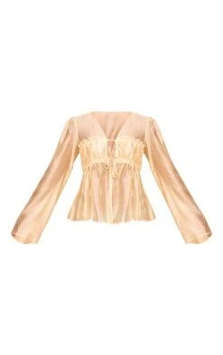 Prettylittlething Butter Yellow Chiffon Tie Front Ruched Blouse 9 Prettylittlething Butter Yellow Chiffon Tie Front Ruched Blouse -Pretty Little Thing Shop a618a436741796303fb6afea3e6b32cc7782fc0b CNN6922 5 butter yellow chiffon tie front ruched blouse