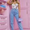 Light Blue Wash Long Leg Split Hem Jeans -Pretty Little Thing Shop a61c28901217cb594b09db9cc5208015ffa0e1e6 CMF2615 1