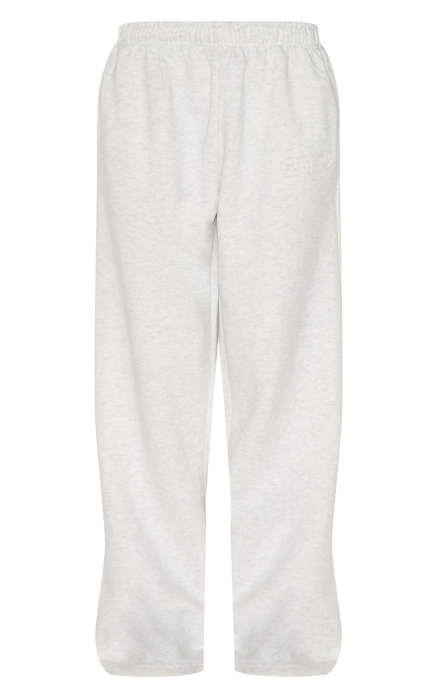 Prettylittlething Grey Marl Embossed Studio Archives Wide Leg Sweatpants 5 Prettylittlething Grey Marl Embossed Studio Archives Wide Leg Sweatpants - Image 5