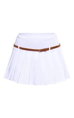 Prettylittlething White Stretch Woven Belt Detail Pleated Mini Skirt -Pretty Little Thing Shop a69bd1b15420e049e986735a158abd8aad825f1e cnj3841 6