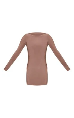 Prettylittlething Mocha Slinky Long Sleeve Mini Dress -Pretty Little Thing Shop a6d01258a13216498c23b0443d3b07d83db3fad6 CNO3361 5 mocha slinky long sleeve mini dress