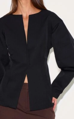Prettylittlething Black Cocoon Sleeve Cinched Waist Blazer -Pretty Little Thing Shop a720e175865f82e3ed817d7b7c444c36f7bb88af CNM0739 4 black cocoon sleeve cinched waist blazer