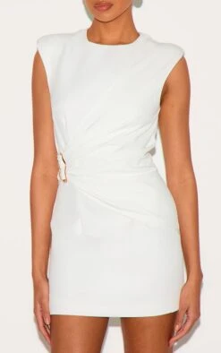 Prettylittlething White Woven Ruched Trim Detail Mini Dress -Pretty Little Thing Shop a721278dd619afa1ec96de07ff7b199003eeb483 cnm0559 4