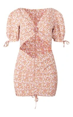 Orange Floral Print Chiffon Ring Detail Cut Out Bodycon Dress -Pretty Little Thing Shop a8543259d2b239a2ce30def41ee96a72204b59b4 cnd1216 5