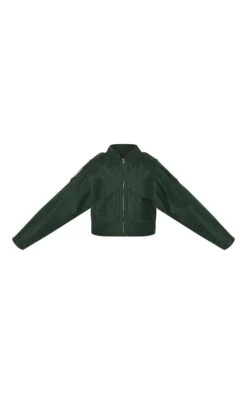 Prettylittlething Dark Khaki Trench Detail Cropped Zip Up Jacket -Pretty Little Thing Shop a858c2e8ff11774cae54badeb532fdb603c5f2ac CNL7600 5 dark khaki trench detail cropped zip up jacket