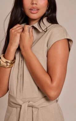 Prettylittlething Stone Woven Belt Detail Collar Romper 8 Prettylittlething Stone Woven Belt Detail Collar Romper -Pretty Little Thing Shop a8bde5a6bc642f4121280c10c90e0d0c47f5990c CNO3071 4 stone woven belt detail collar playsuit