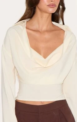 Prettylittlething Almond Chiffon Cowl Neck Blouse 8 Prettylittlething Almond Chiffon Cowl Neck Blouse -Pretty Little Thing Shop a8d3e95f99a21d5a05c57a9f09cd2d2dacd34608 CNL9440 4 almond chiffon cowl neck blouse