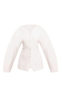 Prettylittlething Cream Collarless Fabric Covered Button Blazer -Pretty Little Thing Shop a8e1c18e3372528eb55c97f5337b9dcc8f262662 CNN8561 5 cream collarless fabric covered button blazer