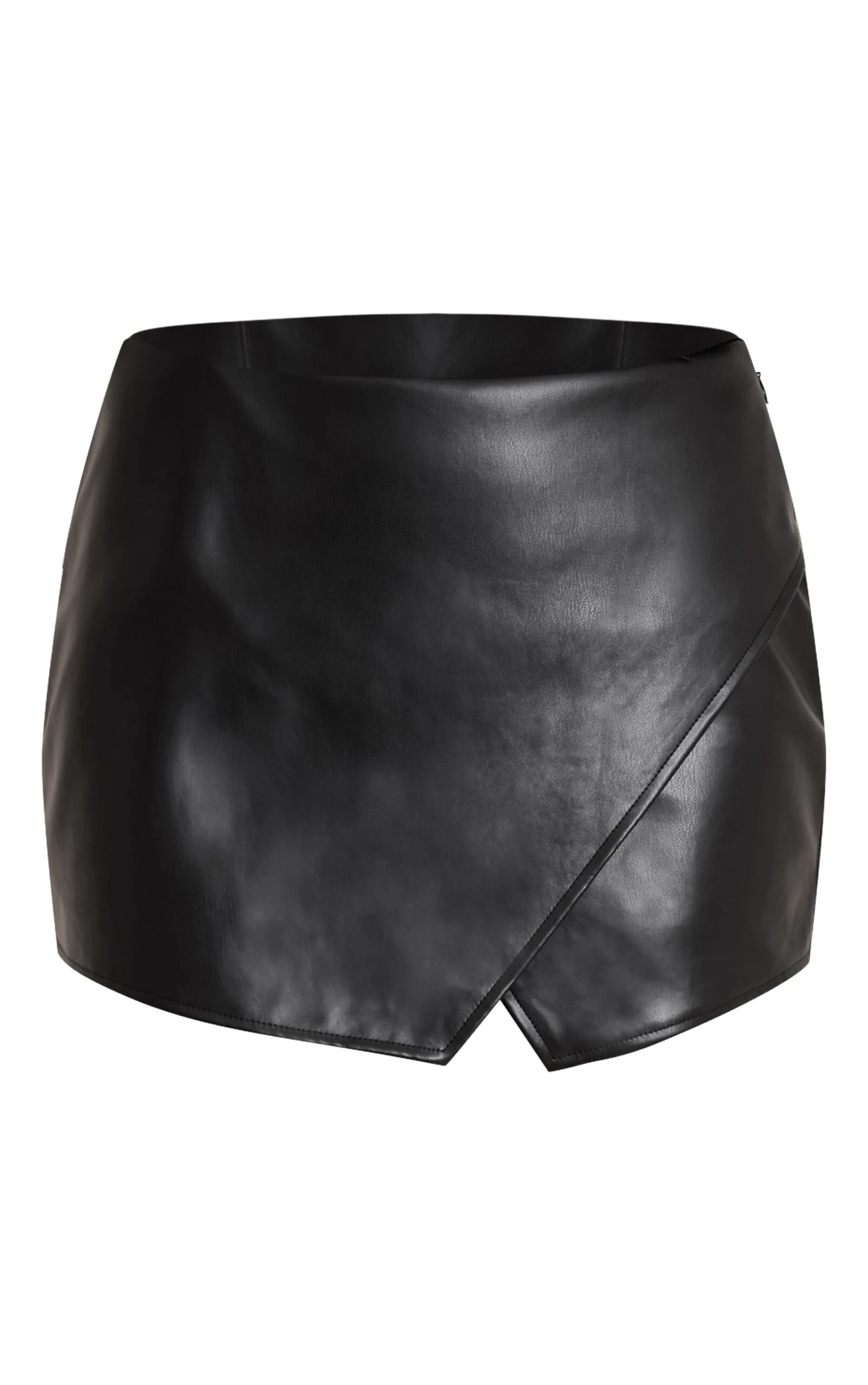 Prettylittlething Black Faux Leather Wrap Mini Skirt 6 Prettylittlething Black Faux Leather Wrap Mini Skirt - Image 6