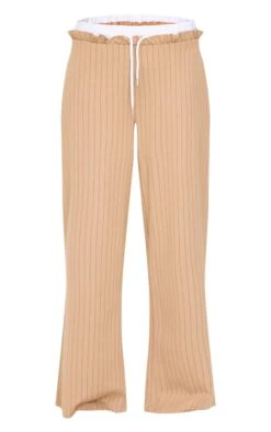 Prettylittlething Beige Pinstripe Contrast Waistband Wide Leg Pants -Pretty Little Thing Shop a91247b25eacd480bf55c6031ac8ee8cbf193316 cnk4517 5