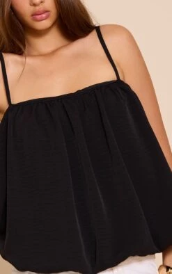 Prettylittlething Black Chiffon Strappy Puff Ball Top -Pretty Little Thing Shop a9194d6b682534c4311ee99761f77ac98099cf55 CNN1114 4 black chiffon strappy puff ball crop top