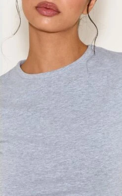 Prettylittlething Grey Marl Cotton Crew Neck Cropped Short Sleeve T-shirt -Pretty Little Thing Shop a930db724c133b64f5c49a6ea71b34b0d56aef9b CNN7534 4 grey marl cotton crew neck cropped short sleeve t shirt