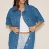 Prettylittlething Mid Blue Wash Pocket Detail Oversized Denim Shirt -Pretty Little Thing Shop a97e94888be2bbc38f6f8feca3ac836900088e7e CNM2519 1 mid blue wash pocket detail oversized denim shirt