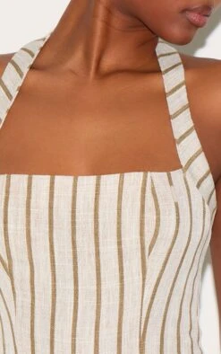 Prettylittlething Stone Pinstripe Linen Halter Neck Floaty Romper 8 Prettylittlething Stone Pinstripe Linen Halter Neck Floaty Romper -Pretty Little Thing Shop a9ade3236be680e08d5426cc8340f888a0bd999f CNL9214 4 stone pinstripe linen halter neck floaty playsuit