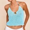 Blue Crochet Bead Detail Halter Top -Pretty Little Thing Shop a9fb0ec747fc216f754da03808dbbd08f4283ed0 CNO0157 1 blue crochet bead detail halter top